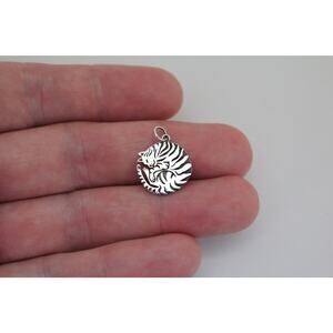Sterling Silver Curled Cat Charm, Silver Curled Cat Charm, Silver Cat Charm